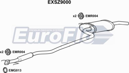 EuroFlo EXSZ9000 - Средний / конечный глушитель ОГ autosila-amz.com
