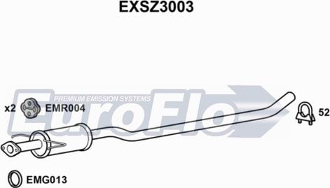 EuroFlo EXSZ3003 - Средний глушитель выхлопных газов autosila-amz.com