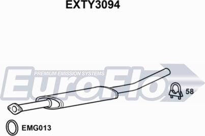 EuroFlo EXTY3094 - Средний глушитель выхлопных газов autosila-amz.com