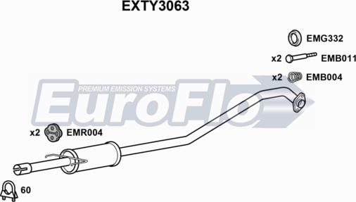 EuroFlo EXTY3063 - Средний глушитель выхлопных газов autosila-amz.com