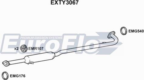 EuroFlo EXTY3067 - Средний глушитель выхлопных газов autosila-amz.com