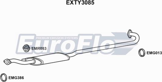 EuroFlo EXTY3085 - Средний глушитель выхлопных газов autosila-amz.com