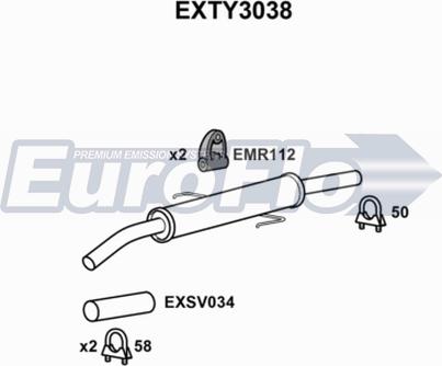 EuroFlo EXTY3038 - Средний глушитель выхлопных газов autosila-amz.com