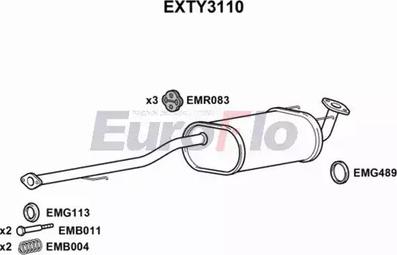 EuroFlo EXTY3110 - Средний глушитель выхлопных газов autosila-amz.com