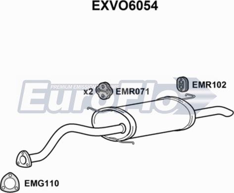 EuroFlo EXVO6054 - Глушитель выхлопных газов, конечный autosila-amz.com