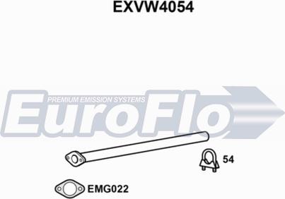 EuroFlo EXVW4054 - Труба выхлопного газа autosila-amz.com