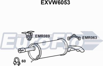 EuroFlo EXVW6053 - Глушитель выхлопных газов, конечный autosila-amz.com