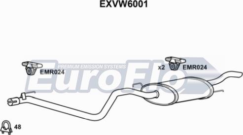 EuroFlo EXVW6001 - Глушитель выхлопных газов, конечный autosila-amz.com