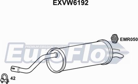 EuroFlo EXVW6192 - Глушитель выхлопных газов, конечный autosila-amz.com