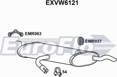EuroFlo EXVW6121 - Глушитель выхлопных газов, конечный autosila-amz.com