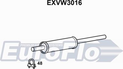 EuroFlo EXVW3016 - Средний глушитель выхлопных газов autosila-amz.com