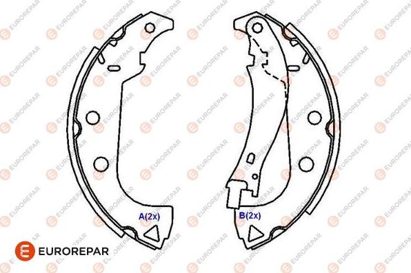 EUROREPAR 1643186280 - Комплект тормозных колодок, барабанные autosila-amz.com