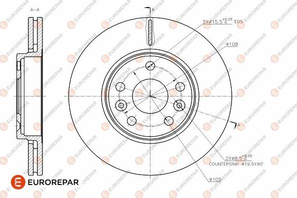 EUROREPAR 1642764780 - Тормозной диск autosila-amz.com