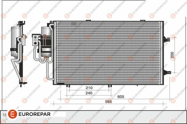 EUROREPAR 1609635780 - Конденсатор кондиционера autosila-amz.com