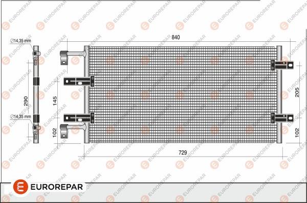 EUROREPAR 1609636480 - Конденсатор кондиционера autosila-amz.com