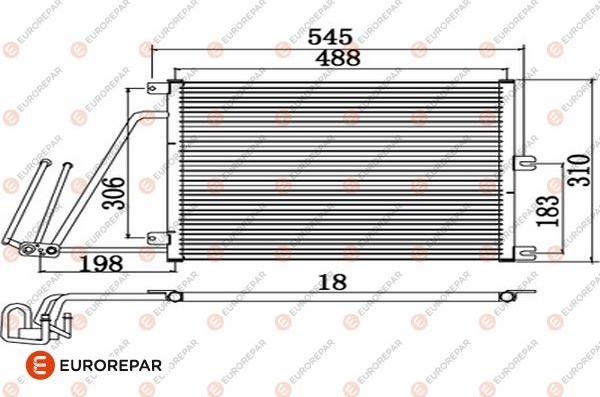 EUROREPAR 1610159280 - Конденсатор кондиционера autosila-amz.com