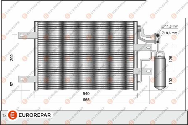 EUROREPAR 1610160580 - Конденсатор кондиционера autosila-amz.com