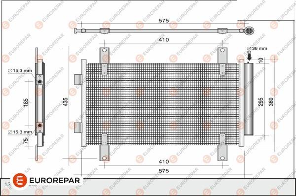 EUROREPAR 1610161280 - Конденсатор кондиционера autosila-amz.com