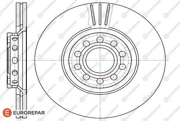 EUROREPAR 1618884680 - Диск тормозной передн. вент. (без ABS) VW Passat 2001-, AUDI A6 Quattro 1997-, AUDI A6 1997- autosila-amz.com