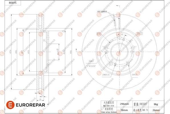 EUROREPAR 1684251780 - Тормозной диск autosila-amz.com