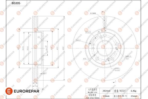 EUROREPAR 1684261580 - Тормозной диск autosila-amz.com