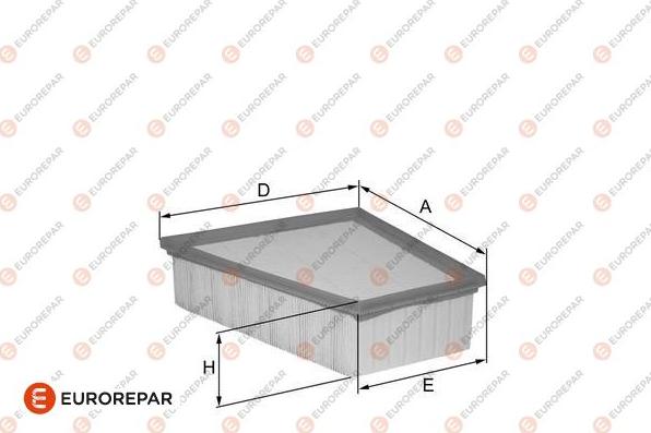 EUROREPAR 1680345280 - Воздушный фильтр, двигатель autosila-amz.com