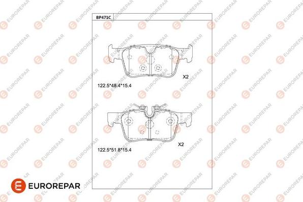 EUROREPAR 1681244680 - Тормозные колодки, дисковые, комплект autosila-amz.com