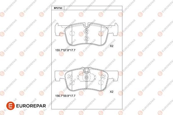 EUROREPAR 1681243880 - Тормозные колодки, дисковые, комплект autosila-amz.com