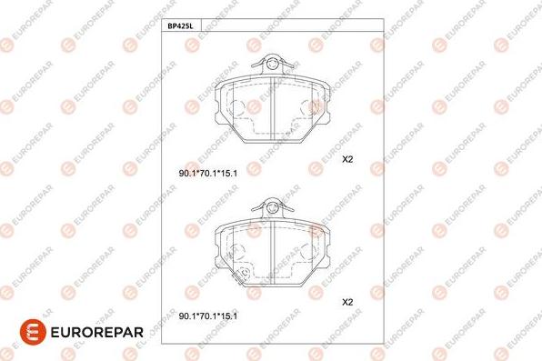 EUROREPAR 1681247280 - Тормозные колодки, дисковые, комплект autosila-amz.com