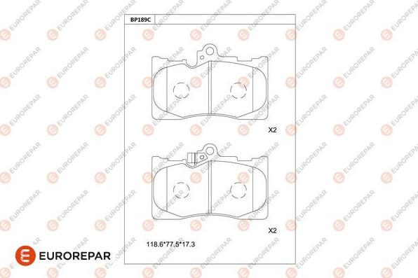 EUROREPAR 1681256280 - Тормозные колодки, дисковые, комплект autosila-amz.com