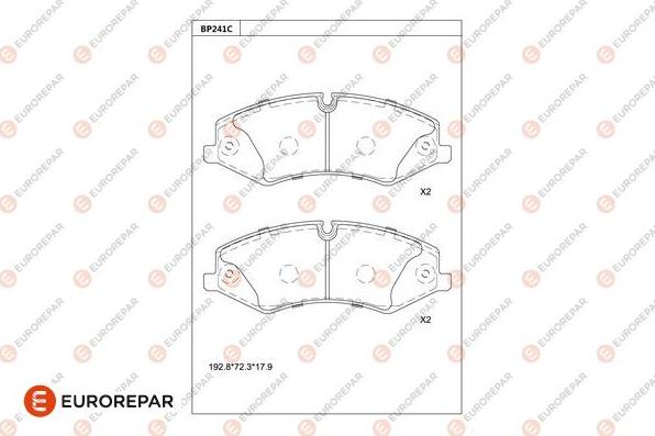 EUROREPAR 1681251480 - Тормозные колодки, дисковые, комплект autosila-amz.com