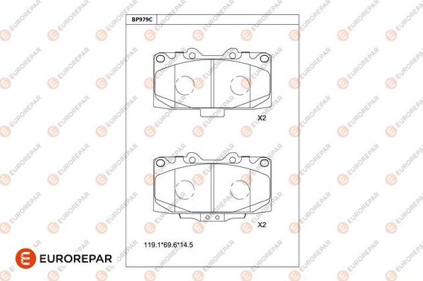 EUROREPAR 1681269180 - Тормозные колодки, дисковые, комплект autosila-amz.com