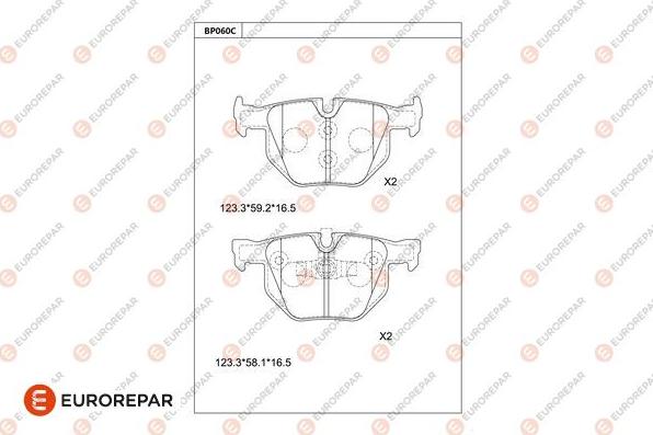 EUROREPAR 1681265880 - Тормозные колодки, дисковые, комплект autosila-amz.com