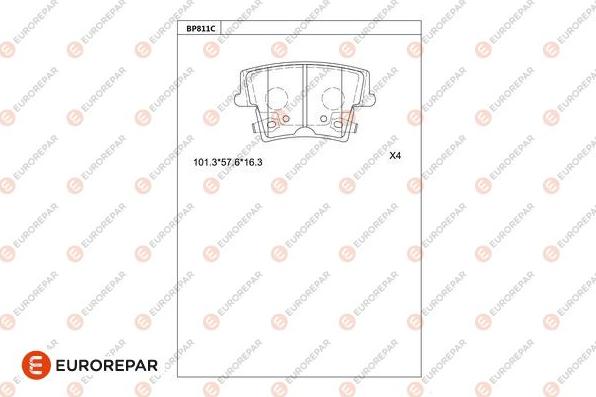 EUROREPAR 1681262080 - Тормозные колодки, дисковые, комплект autosila-amz.com