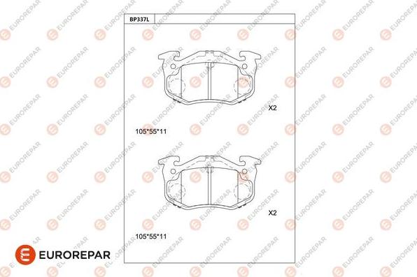 EUROREPAR 1681225480 - Тормозные колодки, дисковые, комплект autosila-amz.com