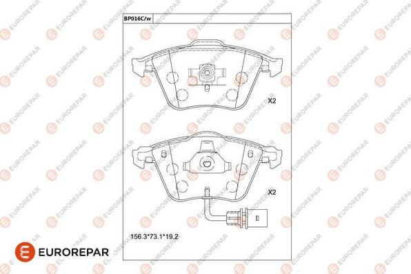 EUROREPAR 1681220280 - Тормозные колодки, дисковые, комплект autosila-amz.com