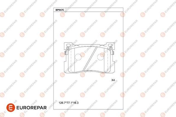 EUROREPAR 1681271480 - Тормозные колодки, дисковые, комплект autosila-amz.com