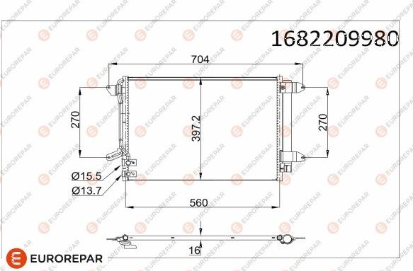 EUROREPAR 1682209980 - Конденсатор кондиционера autosila-amz.com