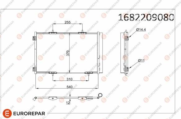 EUROREPAR 1682209080 - Конденсатор кондиционера autosila-amz.com