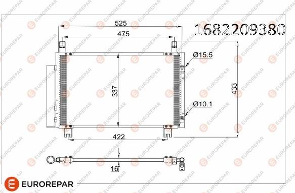 EUROREPAR 1682209380 - Конденсатор кондиционера autosila-amz.com