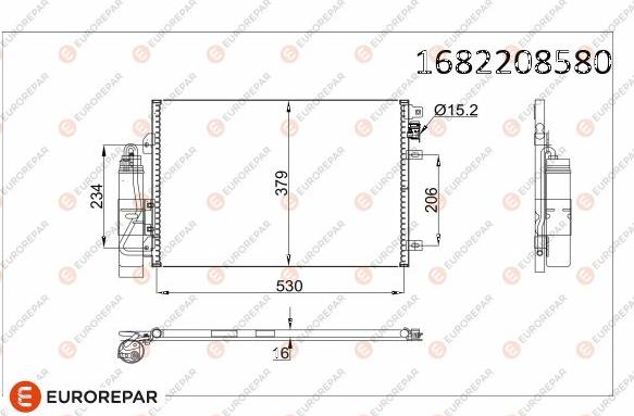 EUROREPAR 1682208580 - Конденсатор кондиционера autosila-amz.com