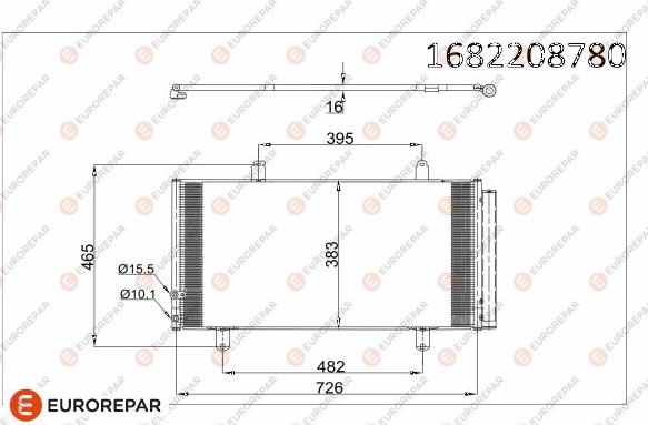 EUROREPAR 1682208780 - Конденсатор кондиционера autosila-amz.com