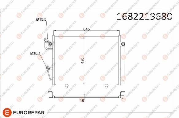 EUROREPAR 1682219680 - Конденсатор кондиционера autosila-amz.com