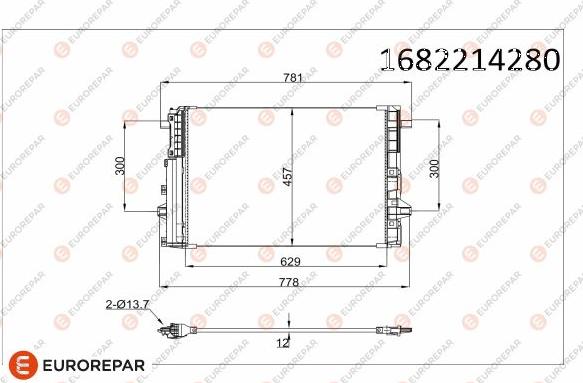 EUROREPAR 1682214280 - Конденсатор кондиционера autosila-amz.com