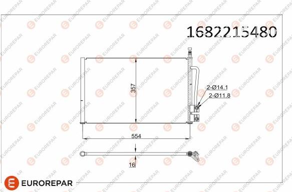 EUROREPAR 1682215480 - Конденсатор кондиционера autosila-amz.com