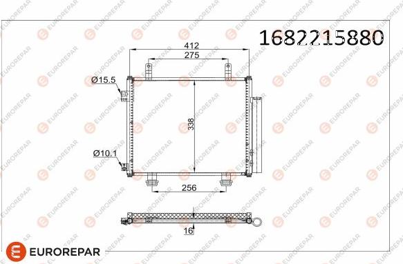 EUROREPAR 1682215880 - Конденсатор кондиционера autosila-amz.com