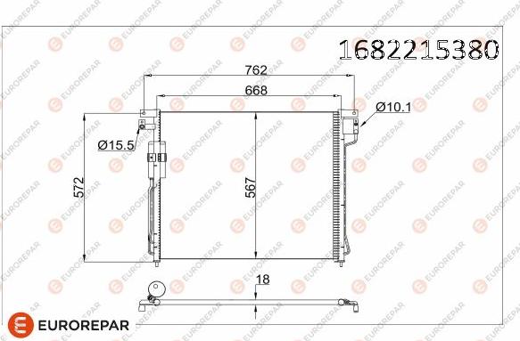 EUROREPAR 1682215380 - Конденсатор кондиционера autosila-amz.com