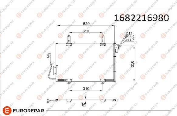 EUROREPAR 1682216980 - Конденсатор кондиционера autosila-amz.com