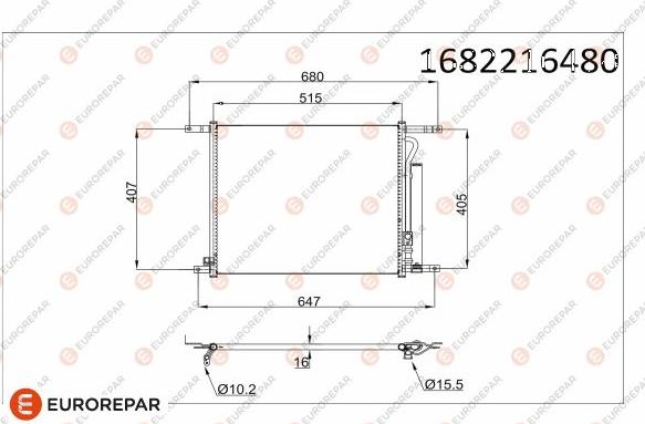 EUROREPAR 1682216480 - Конденсатор кондиционера autosila-amz.com