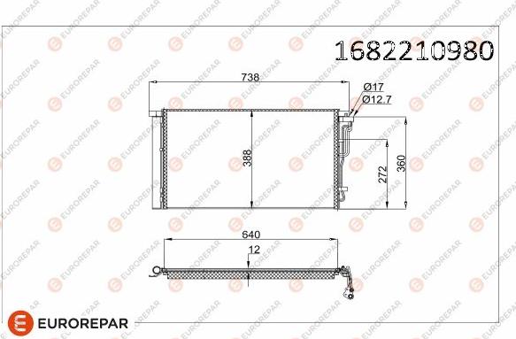 EUROREPAR 1682210980 - Конденсатор кондиционера autosila-amz.com